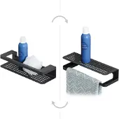 Tiger Doucherek Caddy - 2-in-1 Douchemand En Handdoekrek - Rvs - Zwart - 35x7x10,6cm
