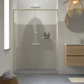 Sealskin - Douche Schuifdeur Contour 140 X 200cm - Goud Profiel - 6 Mm Helder Glas