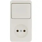 Berker Opbouw combinatie wandcontactdoos (wcd) 1-voudig + wisselschakelaar polarwit