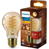 Philips Vintage LED - Dimbare lamp - 60W - Extra warmwit licht: 2200K - E27 fitting - Amberkleurig glas - Standaard lampvorm