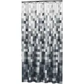 Pisla Douchegordijn Pixel Textiel Zwart 200x180 cm