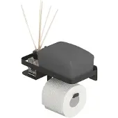 Tiger Caddy Toiletrolhouder Met Planchet Zwart