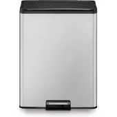 EKO - Essential Recycler pedaalemmer 20+20 liter - Stainless steel - mat RVS - Prullenbak