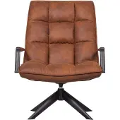 Woood Jouke Draaifauteuil - Kunstleer - Cognac/Bruin - 96x70x85 cm