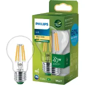 Philips UltraEfficient LED lamp - Transparant - 40W - E27 fitting - Warmwit licht: 2700K - Bespaar op energiekosten