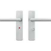 Axa Curve klik deurkruk Milan op schild WC-/badkamersluiting 63/8 mm - aluminium