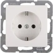 Gira ST55 inbouw enkel geaard stopcontact wit