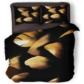 Eleganzzz Dekbedovertrek Micropercal Elegant Feather - black 240x200/220cm