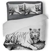 Eleganzzz Dekbedovertrek Micropercal White Tiger - white 240x200/220cm