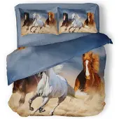 Eleganzzz Dekbedovertrek Micropercal Wild Horses - multi 240x200/220cm