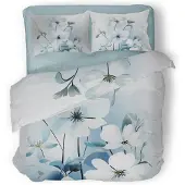 Eleganzzz Dekbedovertrek Micropercal Bouquet of Dreams - blue 240x200/220cm