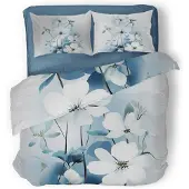 Eleganzzz Dekbedovertrek Micropercal Field of Blooms - blue 240x200/220cm