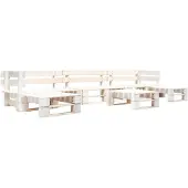 vidaXL 6-delige Loungeset pallet hout wit