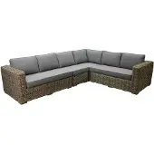 AVH-Collectie Serva hoek loungeset 4-delig naturel rotan