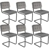 Kick buisframe stoel Ivy grijs - set van 6