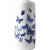 Heinen Delfts Blauw Cilindervaas Vlinders - Keramiek - 31 cm