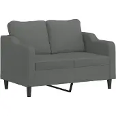 vidaXL Tweezitsbank 120 cm stof donkergrijs