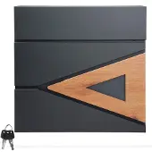 ECD-Germany Brievenbus Willa | staal zwart 37x36x11 cm brievenbussen | NADUVI
