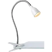 Markslöjd LED-klemlamp Tulip, wit / opaal, Werkkamer / Kantoor, metaal, Modern, LED wandlamp
