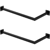 ML-Design Set van 2 kledingstangen hoek Allie | staal zwart 62x30x6 cm wandstangen | NADUVI