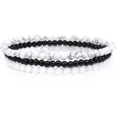 Memphis Stacked Dames Armbanden set - White-19cm