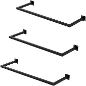 ML-Design Set van 3 rechthoekige kledingstangen Allie | staal zwart 94x30x6 cm wandstangen | NADUVI