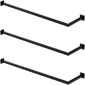 ML-Design Set van 3 kledingstangen hoek Allie | staal zwart 112x30x6 cm wandstangen | NADUVI