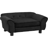 The Living Store Living Store Hondenbank, zwart, 72x45x30 cm, pluche
