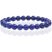 Memphis Natuursteen Armband met 8mm Kralen - Lapis Lazuli