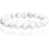 Memphis Natuursteen Armband 10mm - White Turquoise