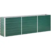 vidaXL Plantenbak verhoogd 240x40x77 cm gegalvaniseerd staal groen