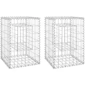 vidaXL Schanskorf palen 2 st 40x40x60 cm ijzer