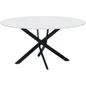 Dimehouse Ronde eettafel Vivian Ø150 cm marmerlook wit spinpoot