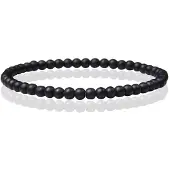 Memphis Natuursteen Armband - 4mm Matte Onyx Agate