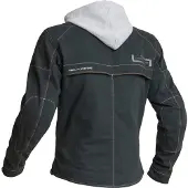 Lindstrands Bjurs motorjas, textiel, zwart/lichtgrijs, maat 48