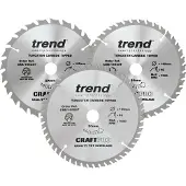 Trend cirkelzaagblad 165x20x1,5mm 24T/40T/52T (3 Stuks)