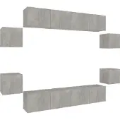vidaXL 8-delige Tv-meubelset bewerkt hout betongrijs