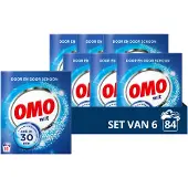 Omo Waspoeder - Wit - wast door en door hygiënisch schoon - 6 x 14 wasbeurten