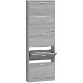 vidaXL Schoenenkast 59x17x169 cm bewerkt hout grijs sonoma eikenkleur