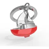 Metalmorphose sleutelhanger zeilboot - Rood / 3,2 x 3,8 x 1,3 cm / Metaal