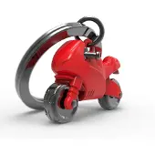 Metalmorphose sleutelhanger rode motor - Rood / Metaal