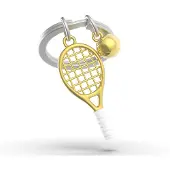 Metalmorphose sleutelhanger Tennis racket met bal