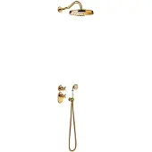 Tres Regendoucheset Clasic Thermostatische Inbouw 2-Wegs Goud