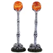 Lemax Lighted lantern bone post set of 2 b/o (4.5 Spooky Town Kerstfiguur