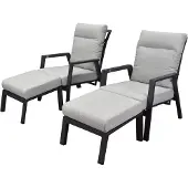 AVH-Collectie Barolo lounge balkonset 4 delig verstelbaar antraciet aluminium