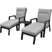AVH-Collectie Barolo lounge balkonset 5 delig verstelbaar antraciet aluminium