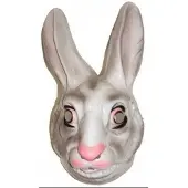 Funny fashion Konijnen masker wit voor volwassenen - Verkleedmaskers