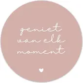 Label2X Muurcirkel geniet van elk moment roze