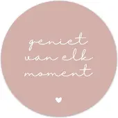 Label2X Muurcirkel geniet van elk moment roze