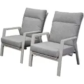 AVH-Collectie Barolo lounge balkonset 2 delig verstelbaar latte zand aluminium